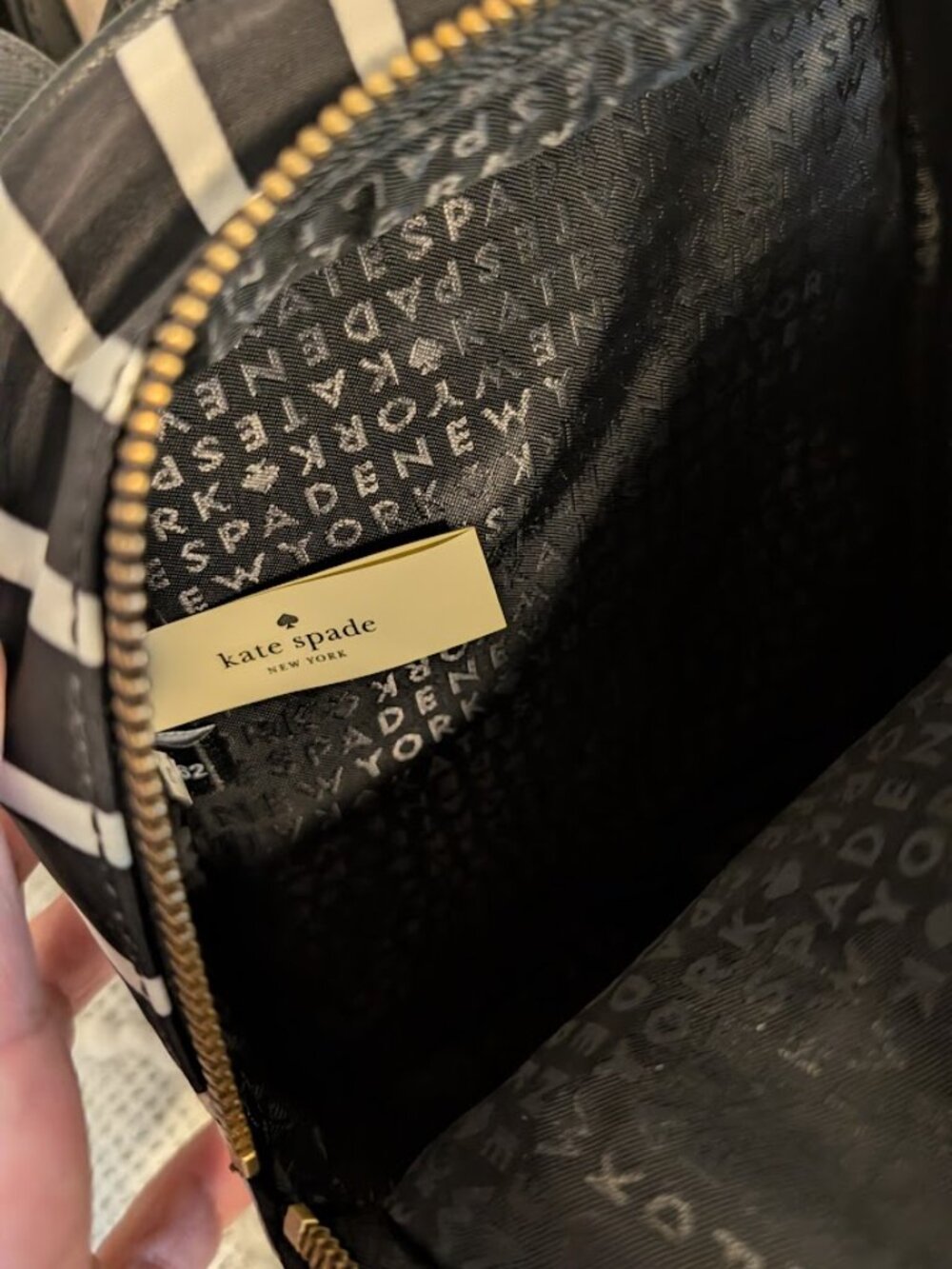 Kate Spade Wilson Road Bradley Backpack Stripe Black - Picture 4 of 5